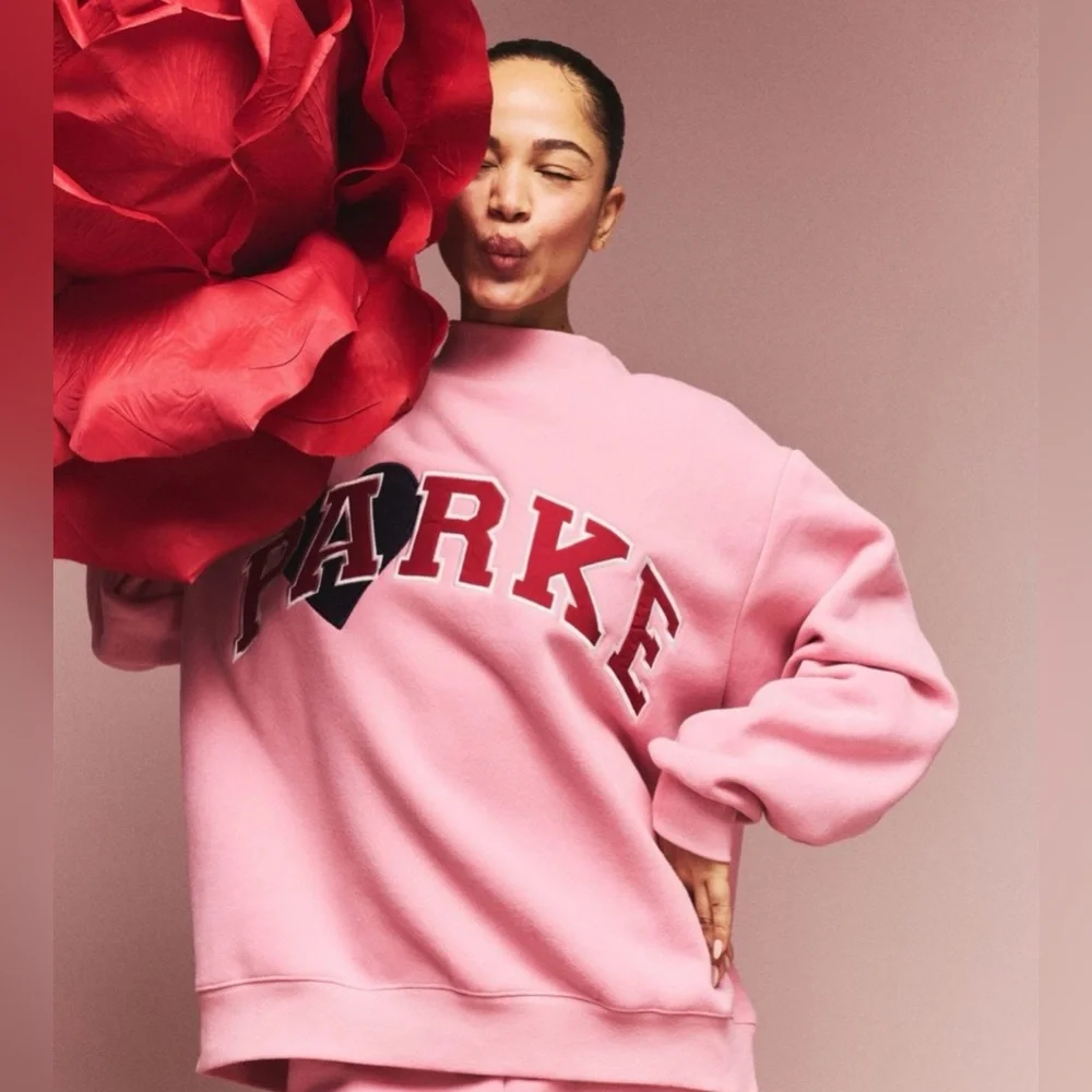 PARKE Jean Heart Varsity Mockneck - Blush - Picture 2 of 7